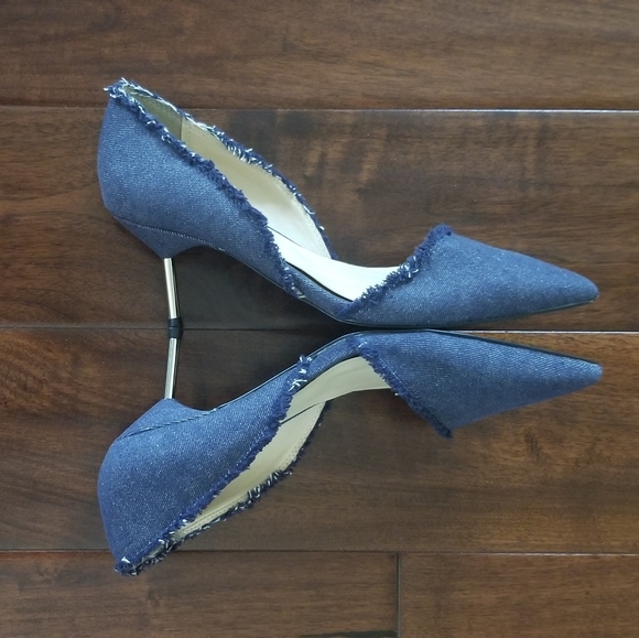 THE SHOES Denim D'Orsay Pump - Size EU 38/ US 7 - Picture 2 of 10